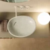 Lavabo da appoggio di design ceramica pitone bianco made Italy Glossy
