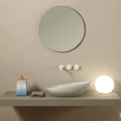 Lavabo da appoggio di design ceramica pitone bianco made Italy Glossy