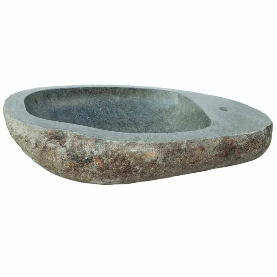 Lavabo da appoggio di design in pietra naturale Kai, pezzo unico