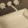 Lavabo da appoggio di design in ceramica rettangolare made Italy Dalia
