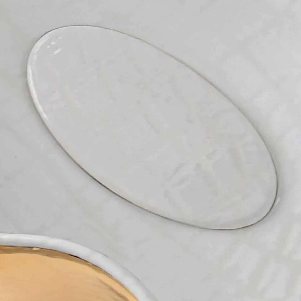 Lavabo da appoggio di design moderno in ceramica fatto in Italia Cubo