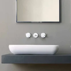 Lavabo da appoggio di design moderno in ceramica made in Italy Sofia
