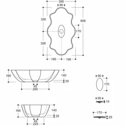 Lavabo da appoggio di design moderno in ceramica made in Italy Cubo