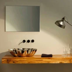 Lavabo da appoggio di design moderno in ceramica made in Italy Cubo