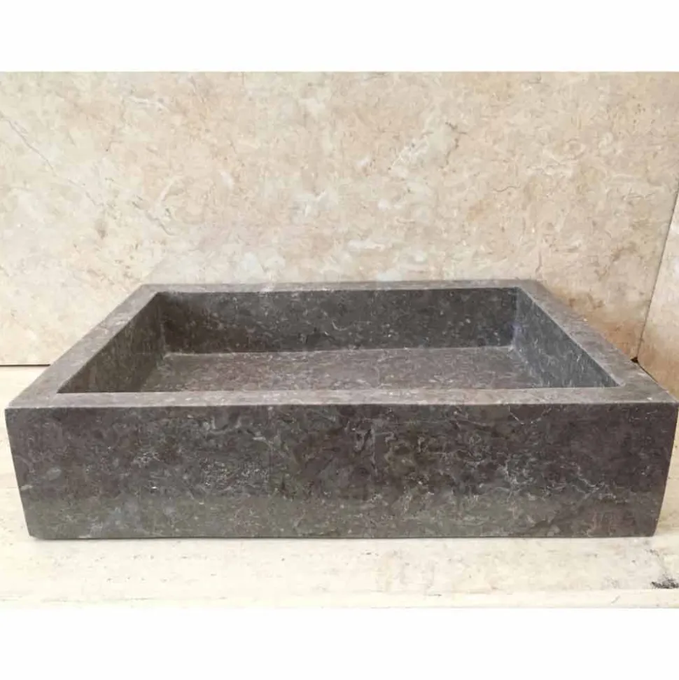 Lavabo da appoggio di design pezzo unico Jeff, in pietra naturale