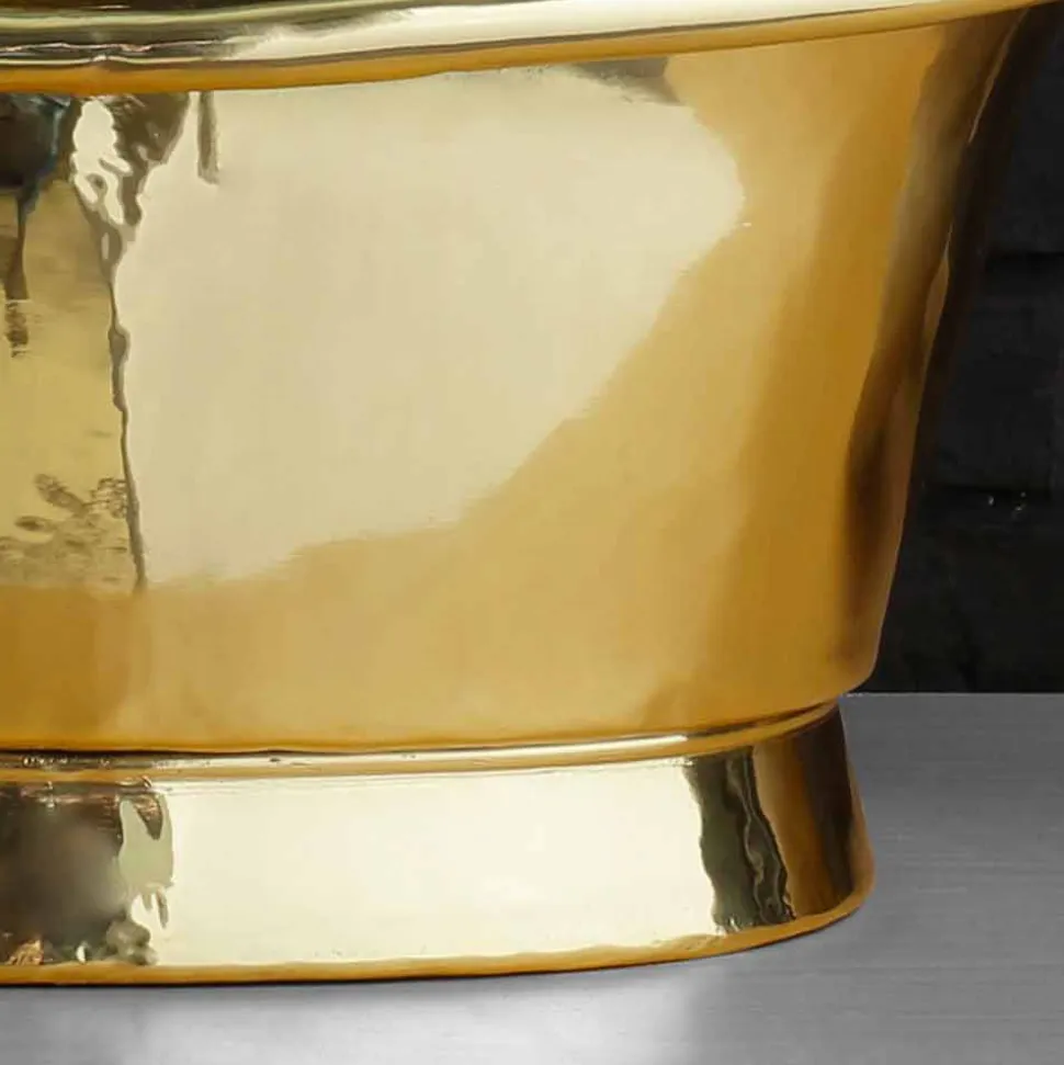 Lavabo da appoggio di design vintage interamente in ottone Calla