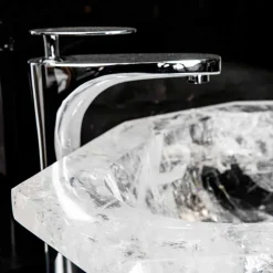 Lavabo da Appoggio Fatto a Mano in Cristallo di Rocca – Falvaterra