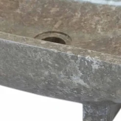 Lavabo da appoggio grigio design in pietra naturale Iria, pezzo unico