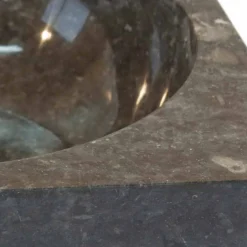Lavabo da appoggio grigio quadrato in pietra naturale Jiny, di design