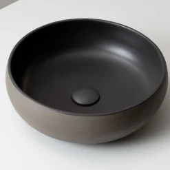 Lavabo da Appoggio in Argilla Raku Chiara o Scura Tornito a Mano - Prisma