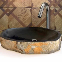 Lavabo da Appoggio in Basalto Hassan, non riproducibile in serie
