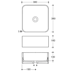 Lavabo da Appoggio in Ceramica con Piletta Compresa Made in Italy - Scatola