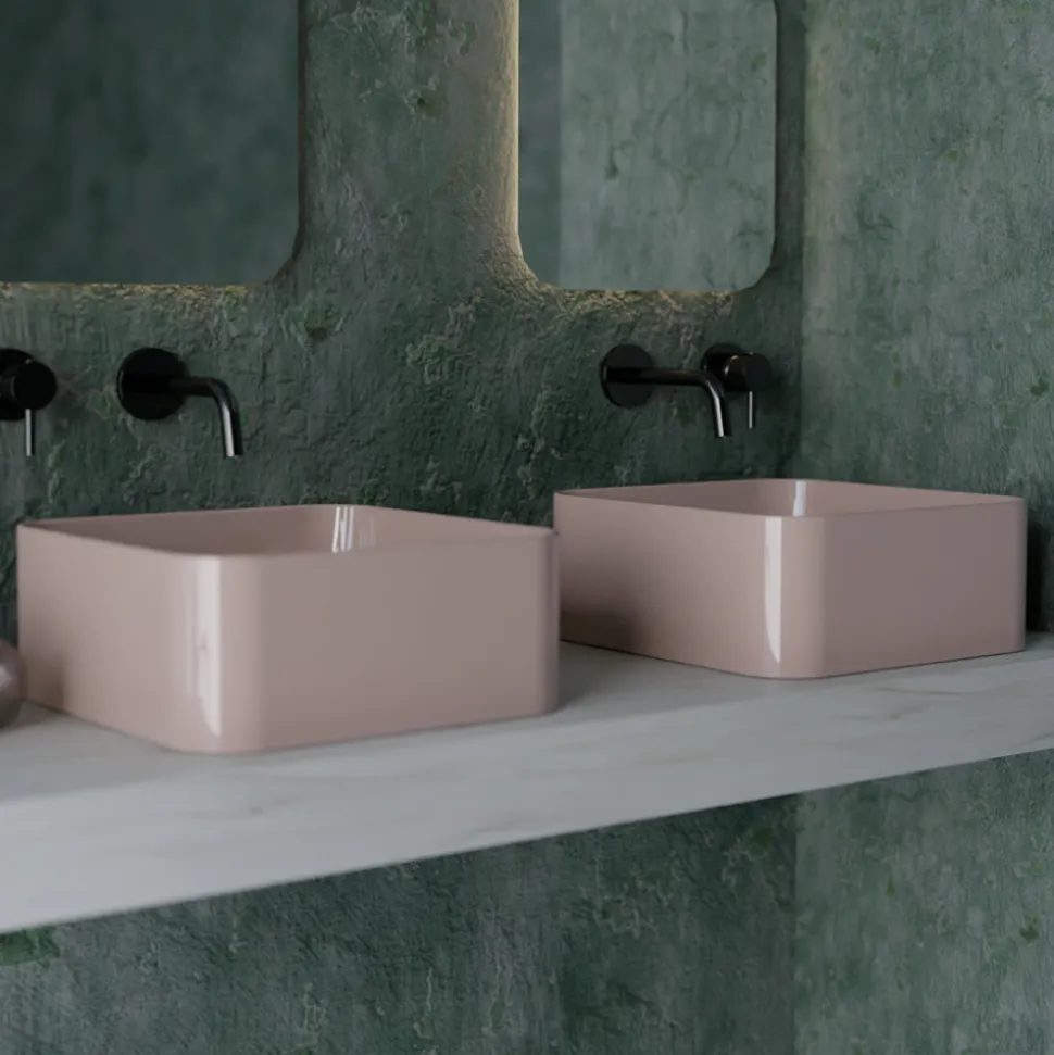 Lavabo da Appoggio in Ceramica con Piletta Compresa Made in Italy - Scatola