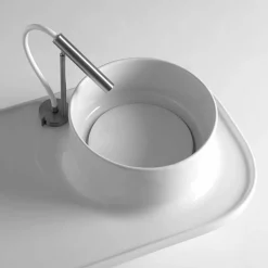 Lavabo da appoggio in ceramica dal design vintage Marta