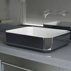 Lavabo da appoggio in ceramica moderno prodotto in Italia, Zulimo