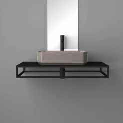 Lavabo da appoggio in ceramica moderno prodotto in Italia, Zulimo