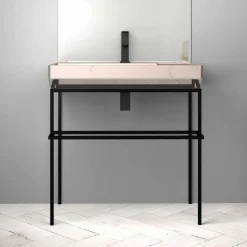Lavabo da appoggio in ceramica di design fatto in Italia, Viviano