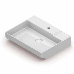 Lavabo da appoggio in ceramica di design fatto in Italia, Viviano