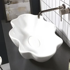 Lavabo da Appoggio in Ceramica Colorata Diverse Finiture L 65 cm - Cubo