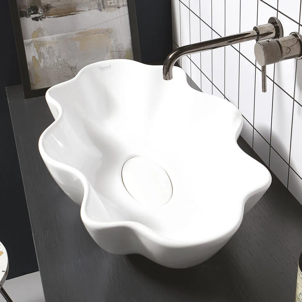 Lavabo da Appoggio in Ceramica Colorata Diverse Finiture L 65 cm - Cubo