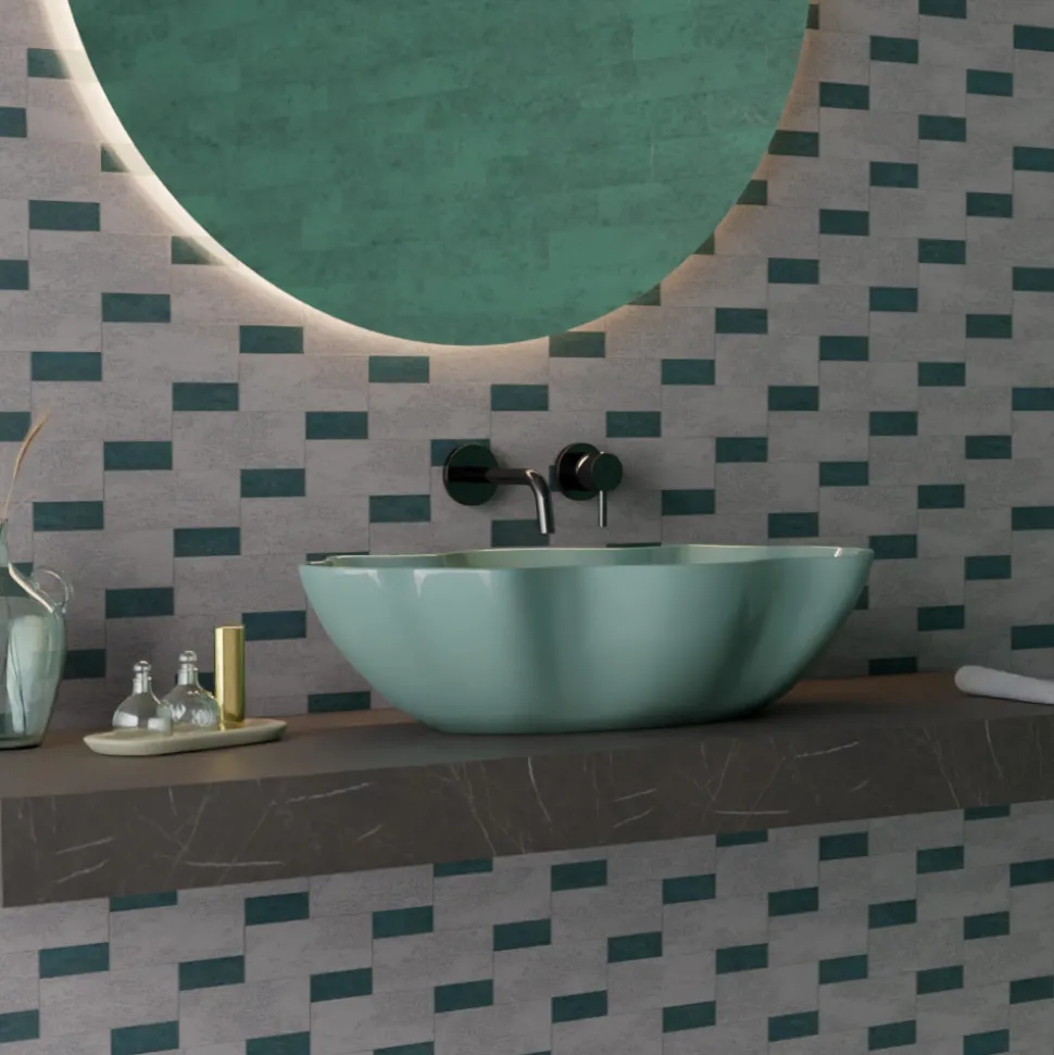 Lavabo da Appoggio in Ceramica Colorata Diverse Finiture L 65 cm - Cubo