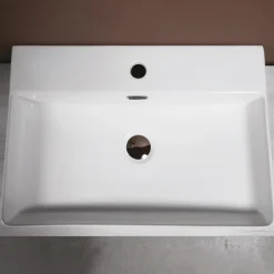 Lavabo da Appoggio in Ceramica e Foro Rubinetteria Design Moderno - Papavero
