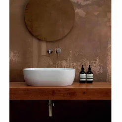 Lavabo da appoggio in ceramica bianca o colorata Star 55x35 made Italy