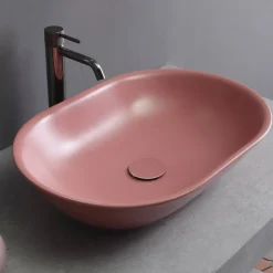 Lavabo da Appoggio in Ceramica Opaca L 58 cm Realizzato in Italia - Nelly