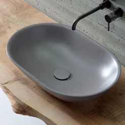 Lavabo da Appoggio in Ceramica Opaca L 58 cm Realizzato in Italia - Nelly
