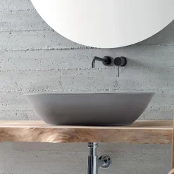 Lavabo da Appoggio in Ceramica Opaca L 58 cm Realizzato in Italia - Nelly