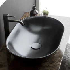Lavabo da Appoggio in Ceramica Opaca L 58 cm Realizzato in Italia - Nelly