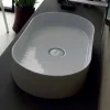 Lavabo da appoggio in ceramica design moderno Sun made Italy 65x35 cm