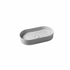 Lavabo da appoggio in ceramica design moderno Sun made Italy 65x35 cm