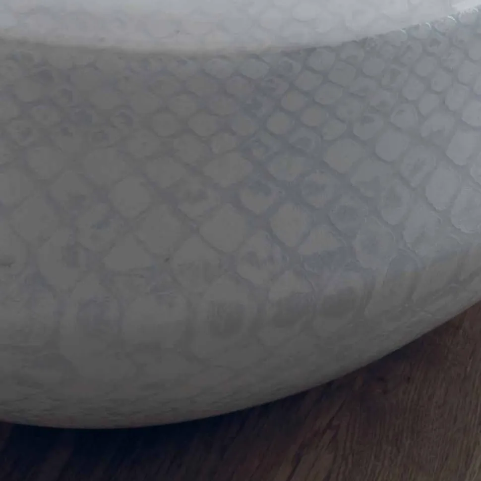 Lavabo da appoggio in ceramica pitonata bianco made in Italy Elisa