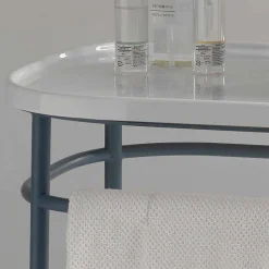 Lavabo da appoggio in ceramica vintage completo di base metallica Marta