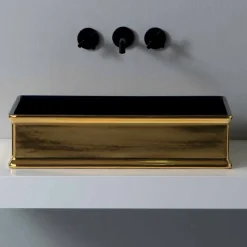 Lavabo da appoggio in ceramica bicolore prodotto in Italia Debora