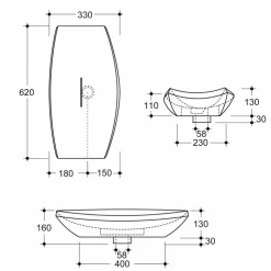Lavabo da appoggio in ceramica maculato di design made in Italy Laura