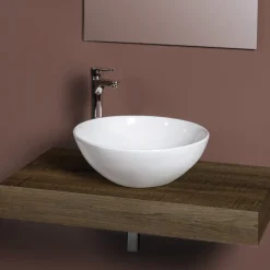 Lavabo da Appoggio Inclinato Ovale in Ceramica e Design Moderno - Papavero