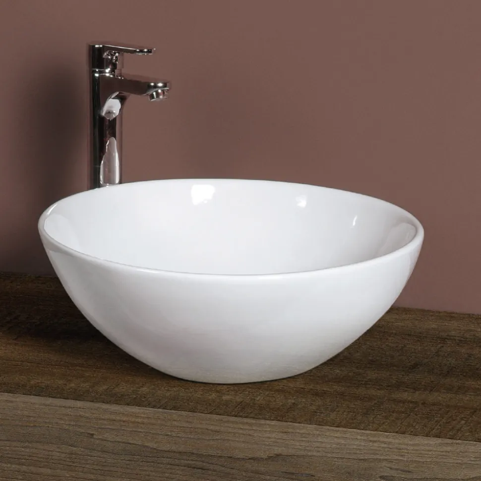 Lavabo da Appoggio Inclinato Ovale in Ceramica e Design Moderno - Papavero