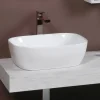 Lavabo da Appoggio Inclinato in Ceramica Bianca dal Design Moderno - Papavero