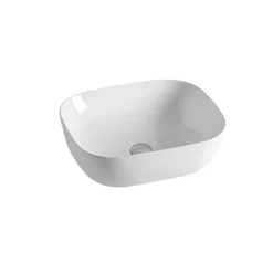 Lavabo da Appoggio Inclinato in Ceramica Bianca dal Design Moderno - Papavero