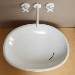 Lavabo da appoggio inclinato di design ceramica made in Italy Glossy