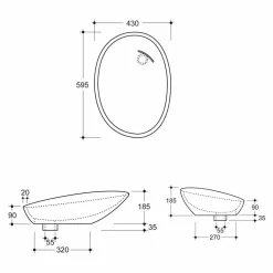 Lavabo da appoggio inclinato di design ceramica made in Italy Glossy