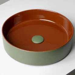 Lavabo da Appoggio in Gres Porcellanato Tornito a Mano Made in Italy - Halo