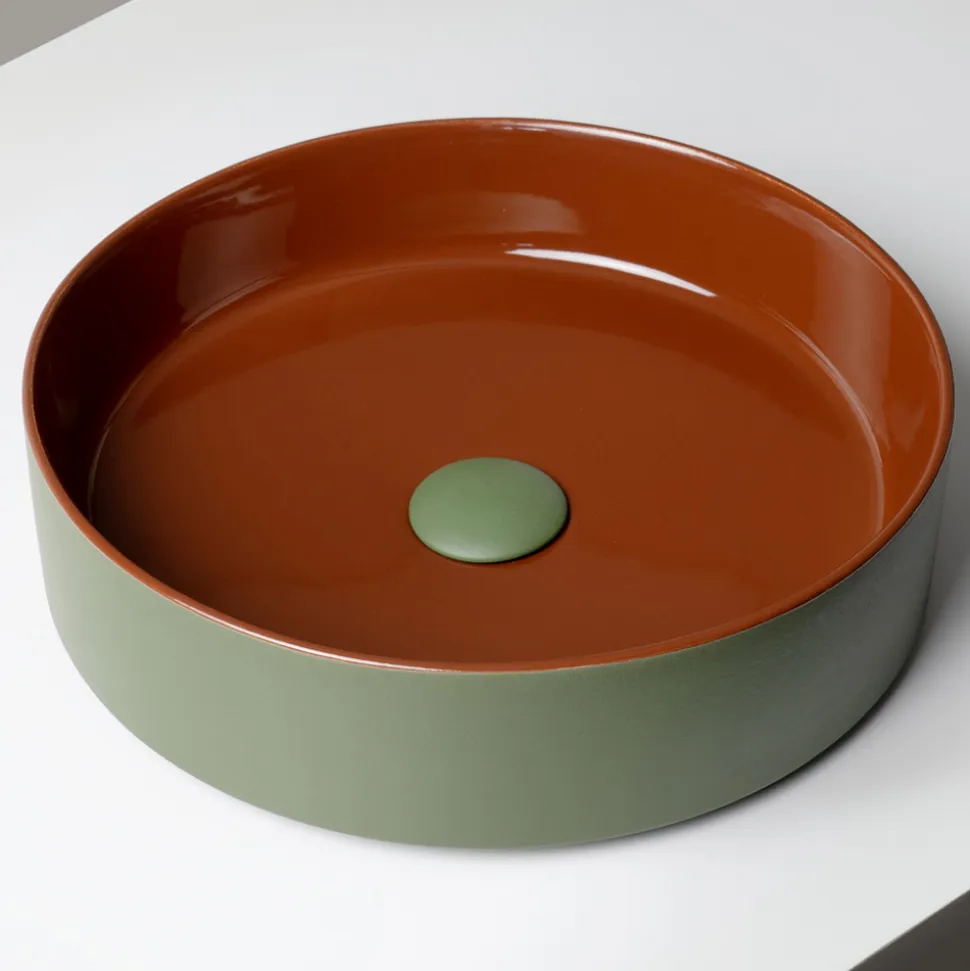 Lavabo da Appoggio in Gres Porcellanato Tornito a Mano Made in Italy - Halo