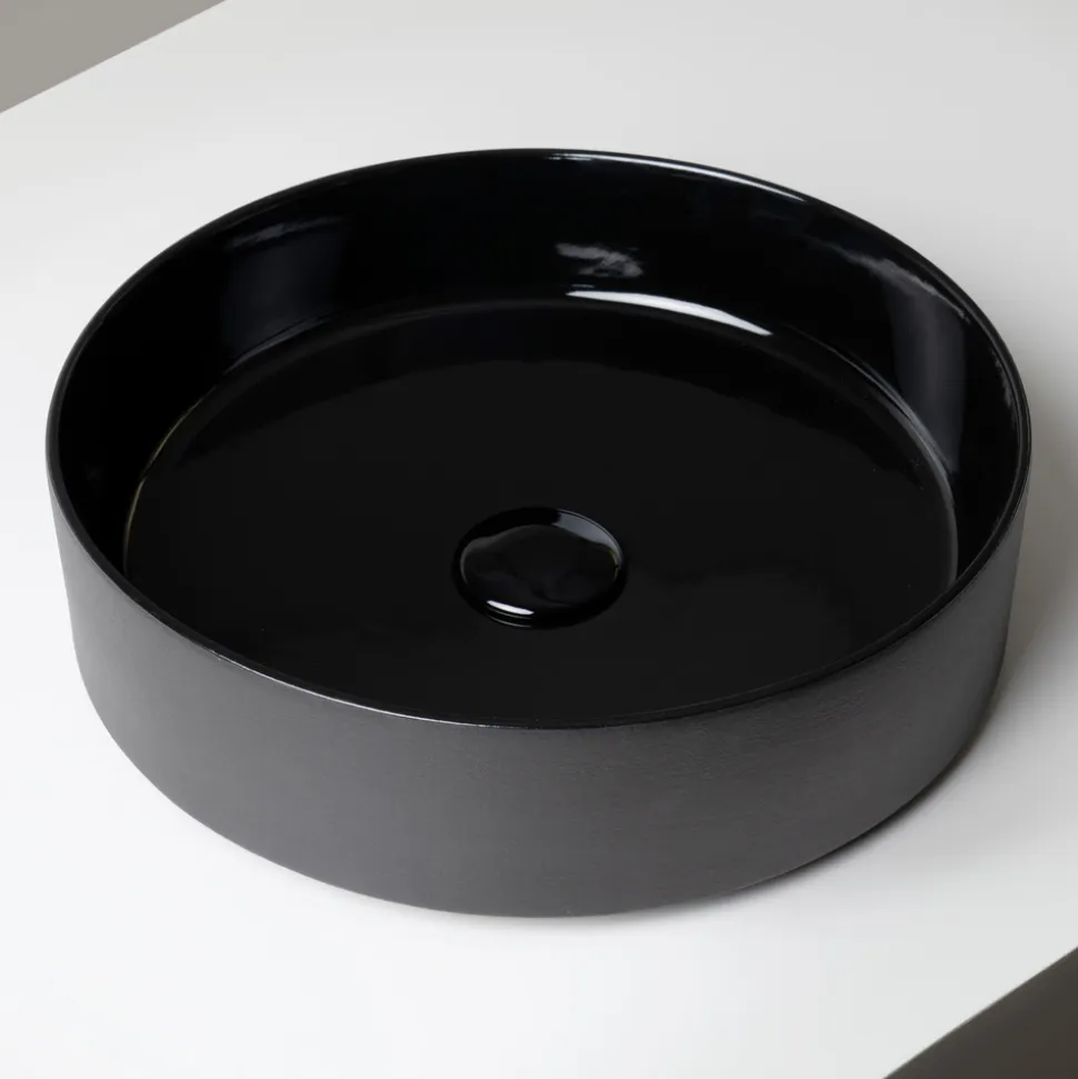 Lavabo da Appoggio in Gres Porcellanato Tornito a Mano Made in Italy - Halo