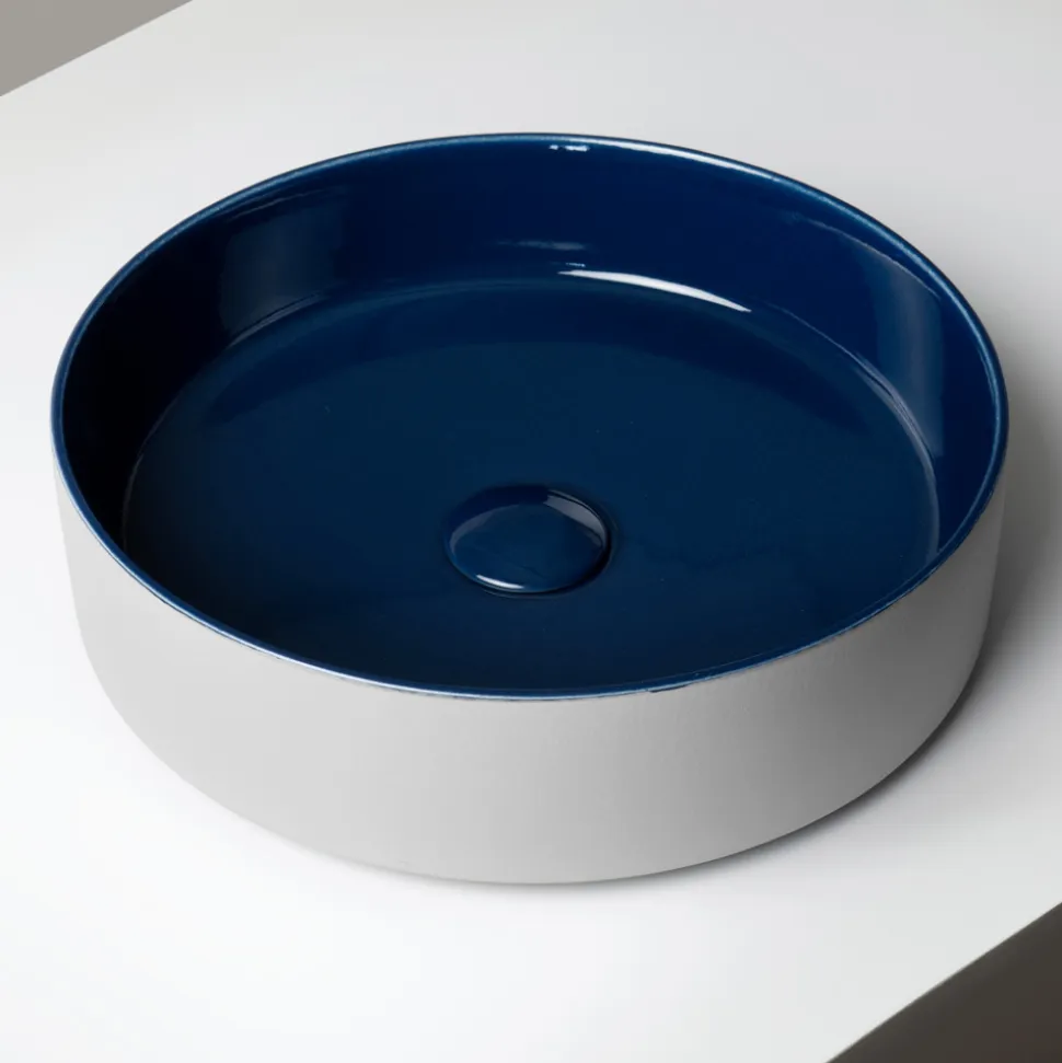 Lavabo da Appoggio in Gres Porcellanato Tornito a Mano Made in Italy - Halo