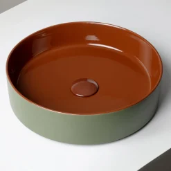 Lavabo da Appoggio in Gres Porcellanato Tornito a Mano Made in Italy - Halo