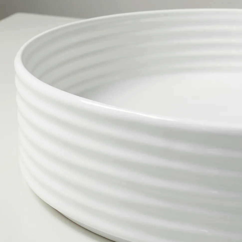 Lavabo da Appoggio in Gres Porcellanato Argento o Bianco - Vibrazione