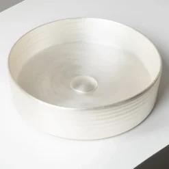 Lavabo da Appoggio in Gres Porcellanato Argento o Bianco - Vibrazione